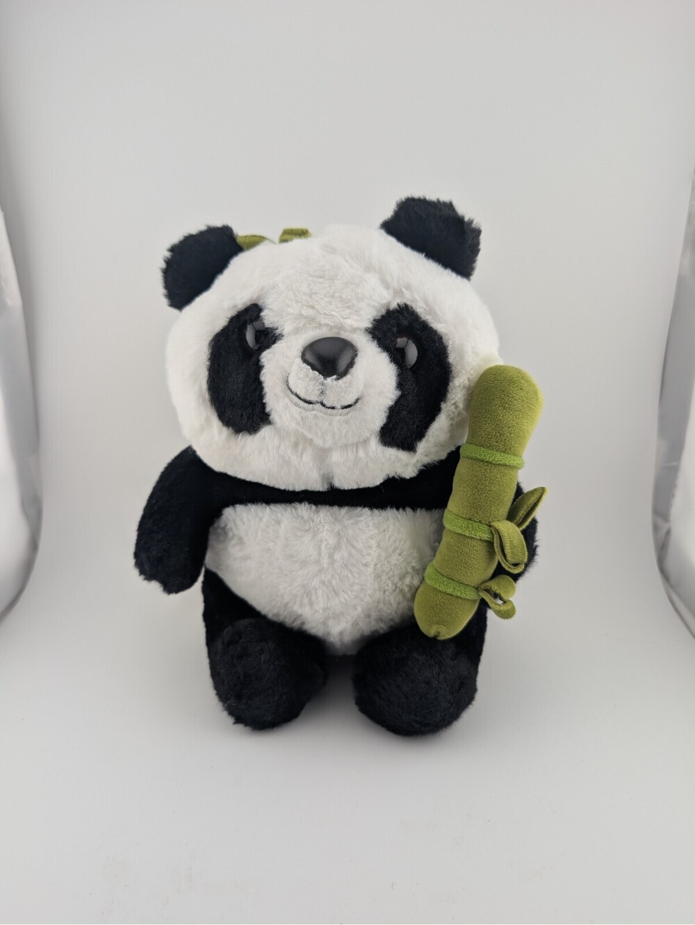 Panda Plush With Bamboo Stuffed Animal Bear 9"